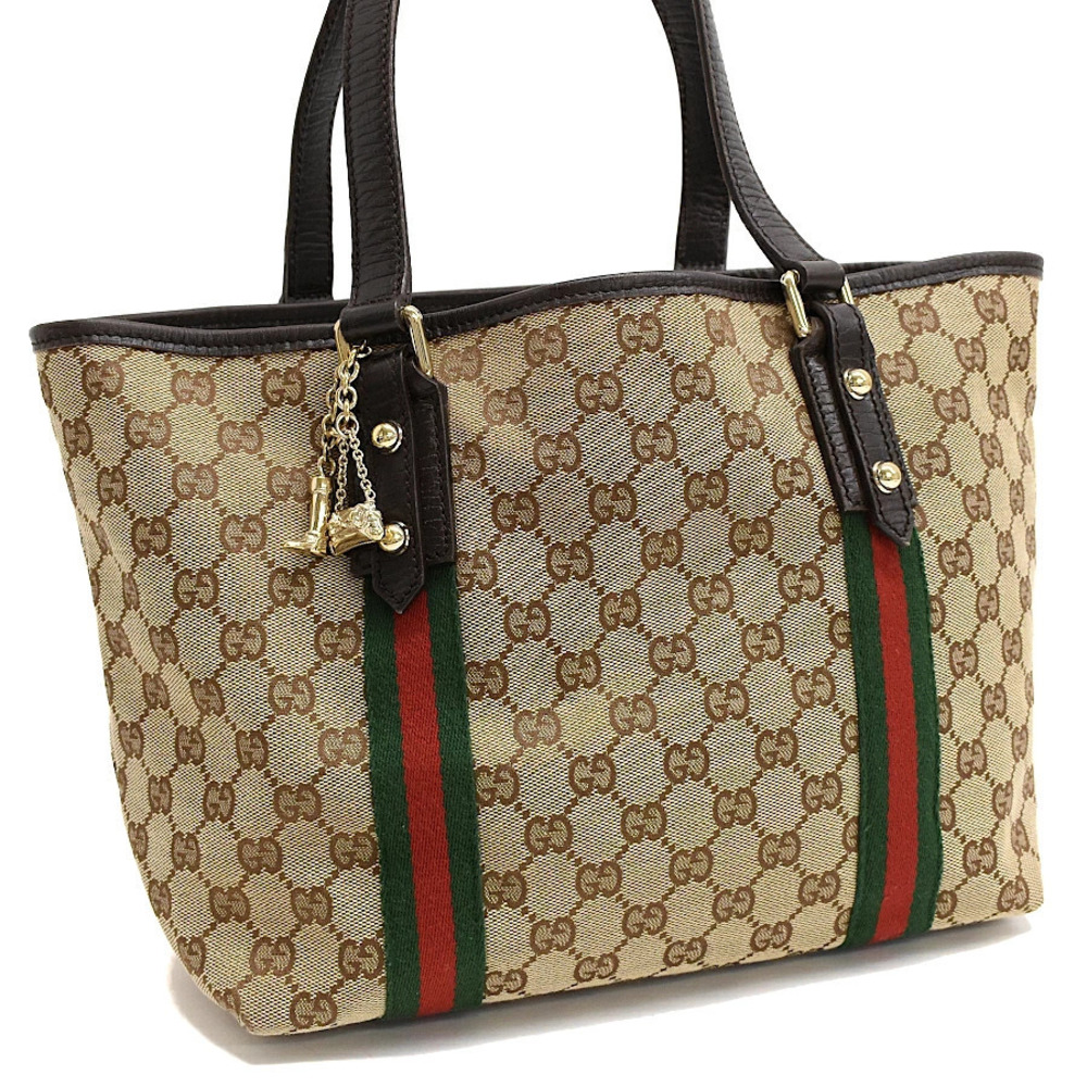 Gucci Tote Bag Sherry GG Canvas Beige Cream